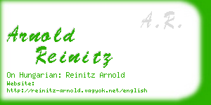 arnold reinitz business card